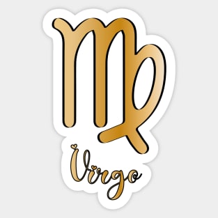 Virgo Zodiac Sign golden Sticker